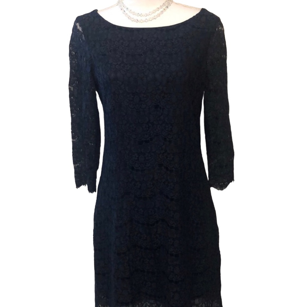 Barney’s New York Navy Blue Lace Dress